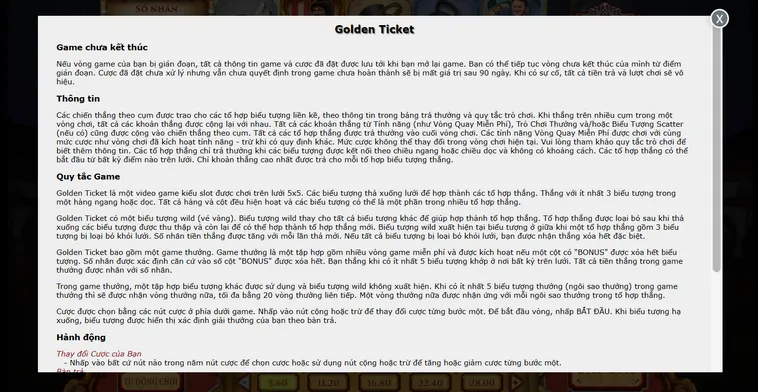 Chinh Phục Tấm Vé Vàng Tại Game Nhanh Golden Ticket VaoBet Đỉnh Cao