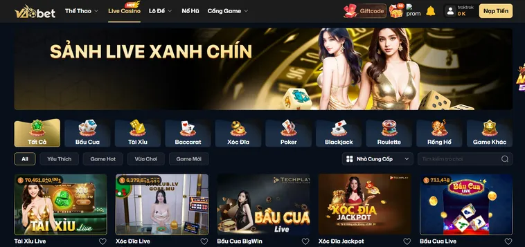 Khám Phá Công Nghệ Xanh Chín Live Tại VaoBet Minh Bạch Tuyệt Đối Cho Cược Thủ