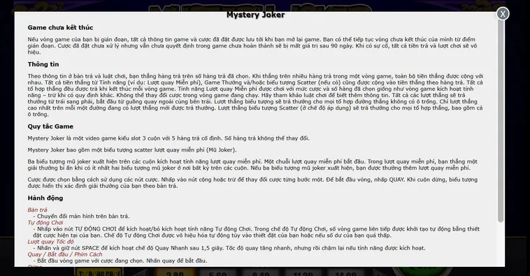 Hướng Dẫn Chơi Game Nhanh Mystery Joker Tại VaoBet Thắng Lớn Với Chiến Thuật Đỉnh Cao