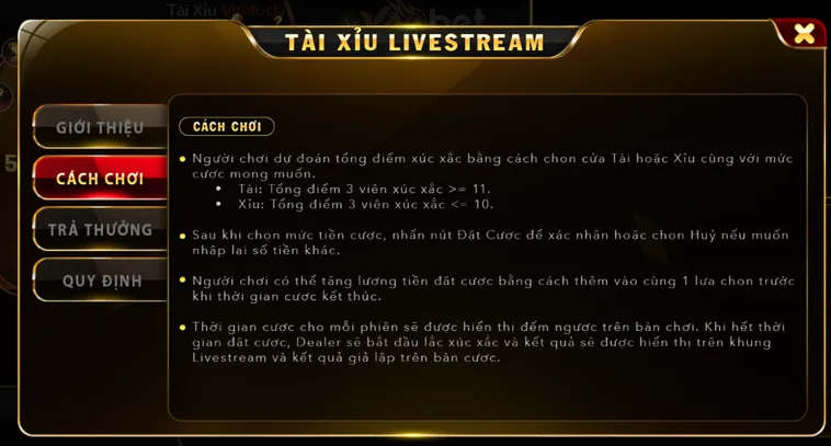 Hướng Dẫn Chơi Tài Xỉu Live Tại VaoBet Thắng Lớn Với Chiến Thuật Đỉnh Cao